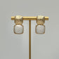 Bold Square Stone Earrings - White