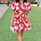 Sofia Nelda Dress - Red Damascus