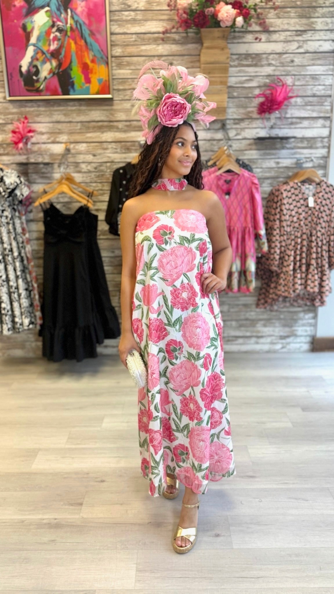 Lucy Strapless Dress - Pink