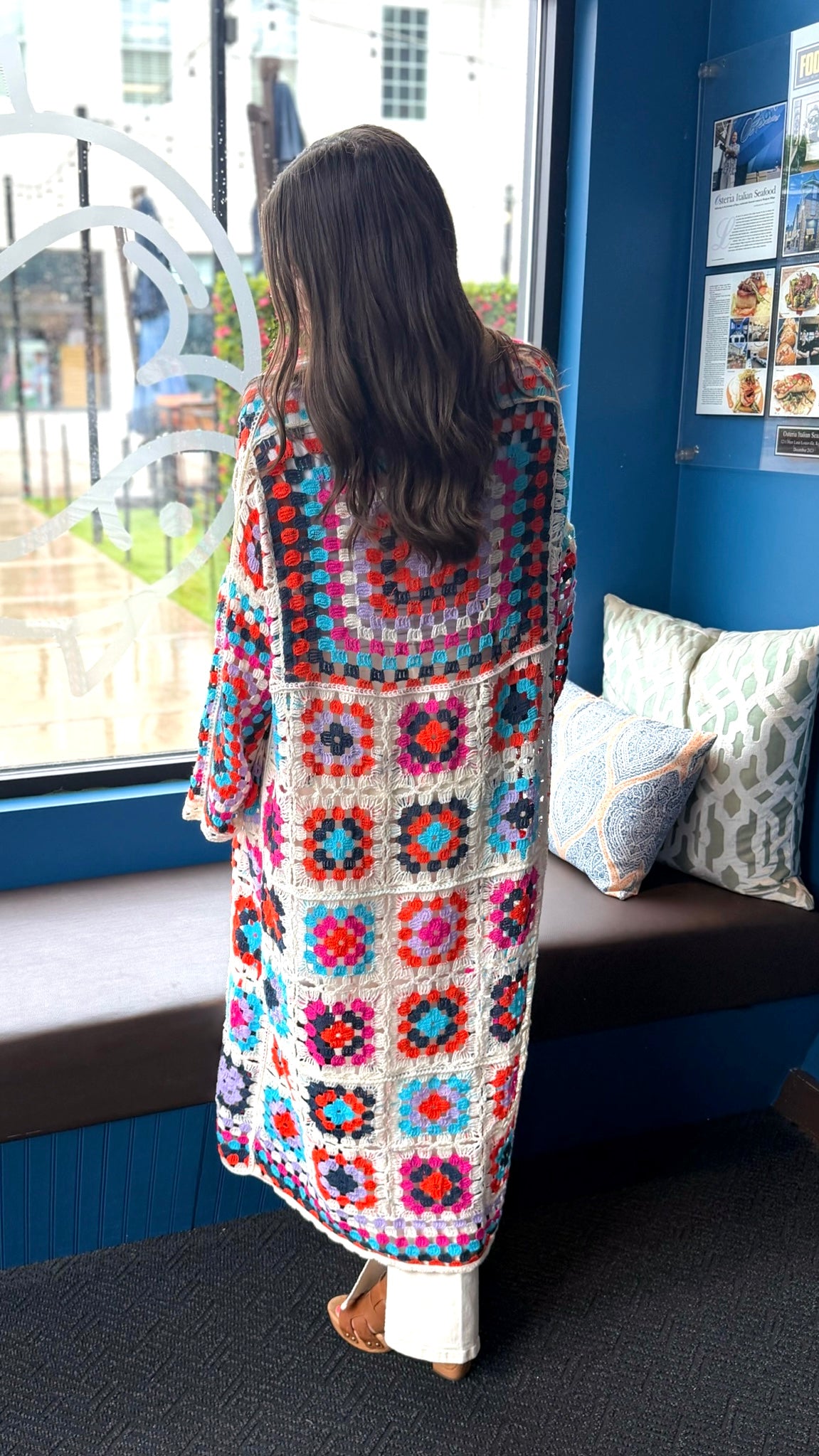 Zoe Crochet Cardigan - Ivory Multi