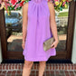 Ella Ruffle Neck Shift Dress - Lavender