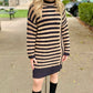 Fuzzy Stripe Sweater Dress