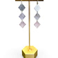 Triple Diamond Drop Earrings - Silver