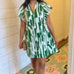 Jade Mini Tunic Dress - Green Print
