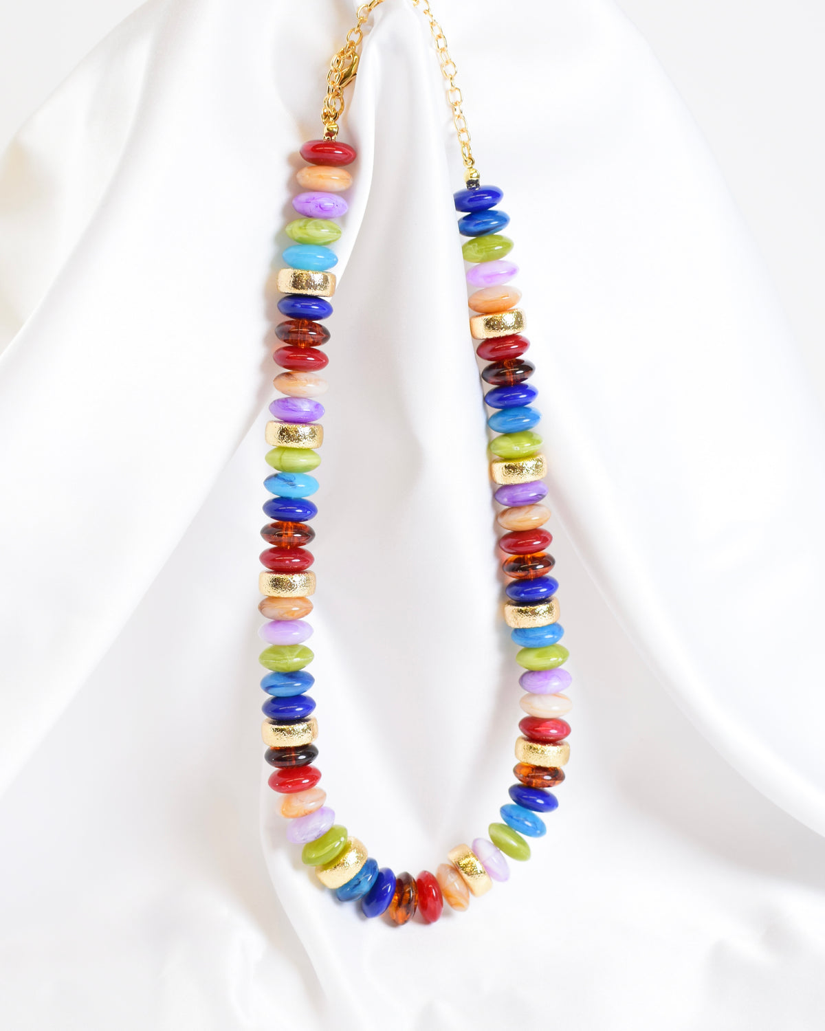 Wide Bead Necklace - Dark Multi