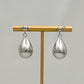 Light Silver Puff Tear Drop Earrings
