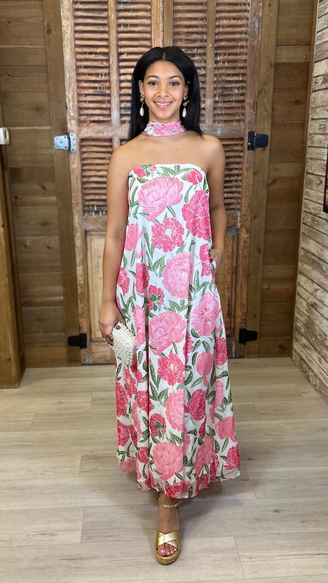 Lucy Strapless Dress - Pink