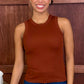 Naylani Knit Sleeveless Top - Brick