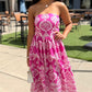 Lola Abstract Dress - Magenta