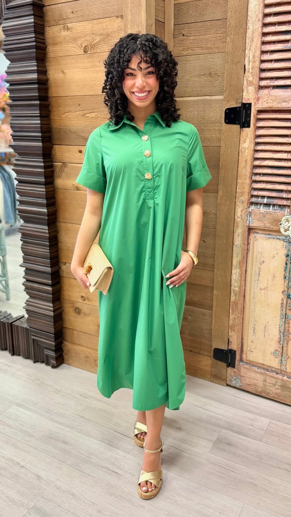 Makenna Midi Dress - Green