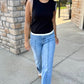 Elise Double Layered Knit Top - Black