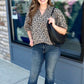 Dani Animal Print Dolman Sleeve Top - Oat