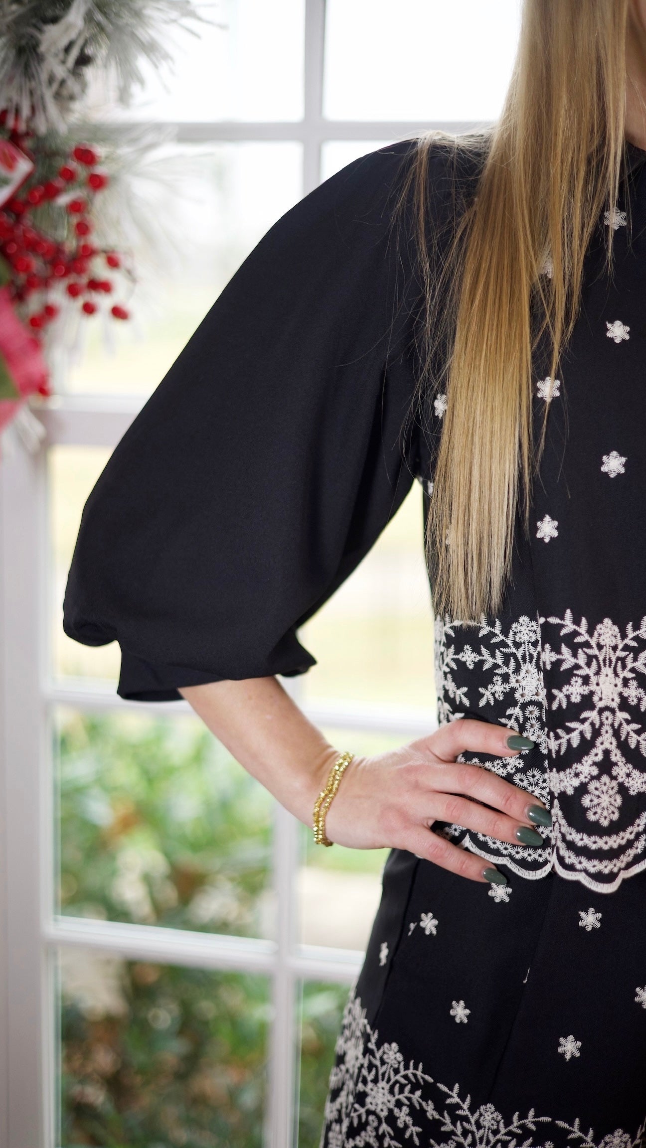 Easton Embroidered Top - Black