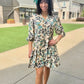 Laura Dress - Ecru/Navy