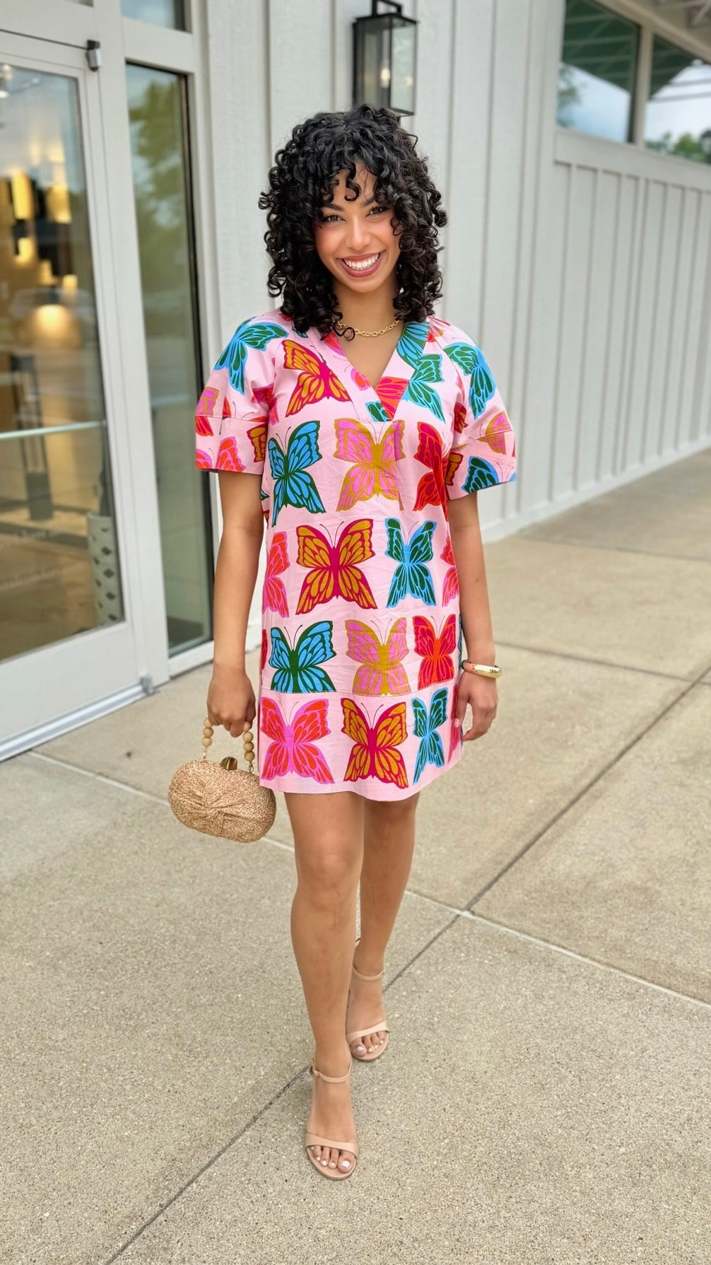 Ivy Jane Butterflies Shift Dress - Pink