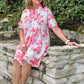 Uncle Frank Swing Shirt Dress - White & Pink