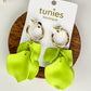 Color Coated Petal Earrings - Lime