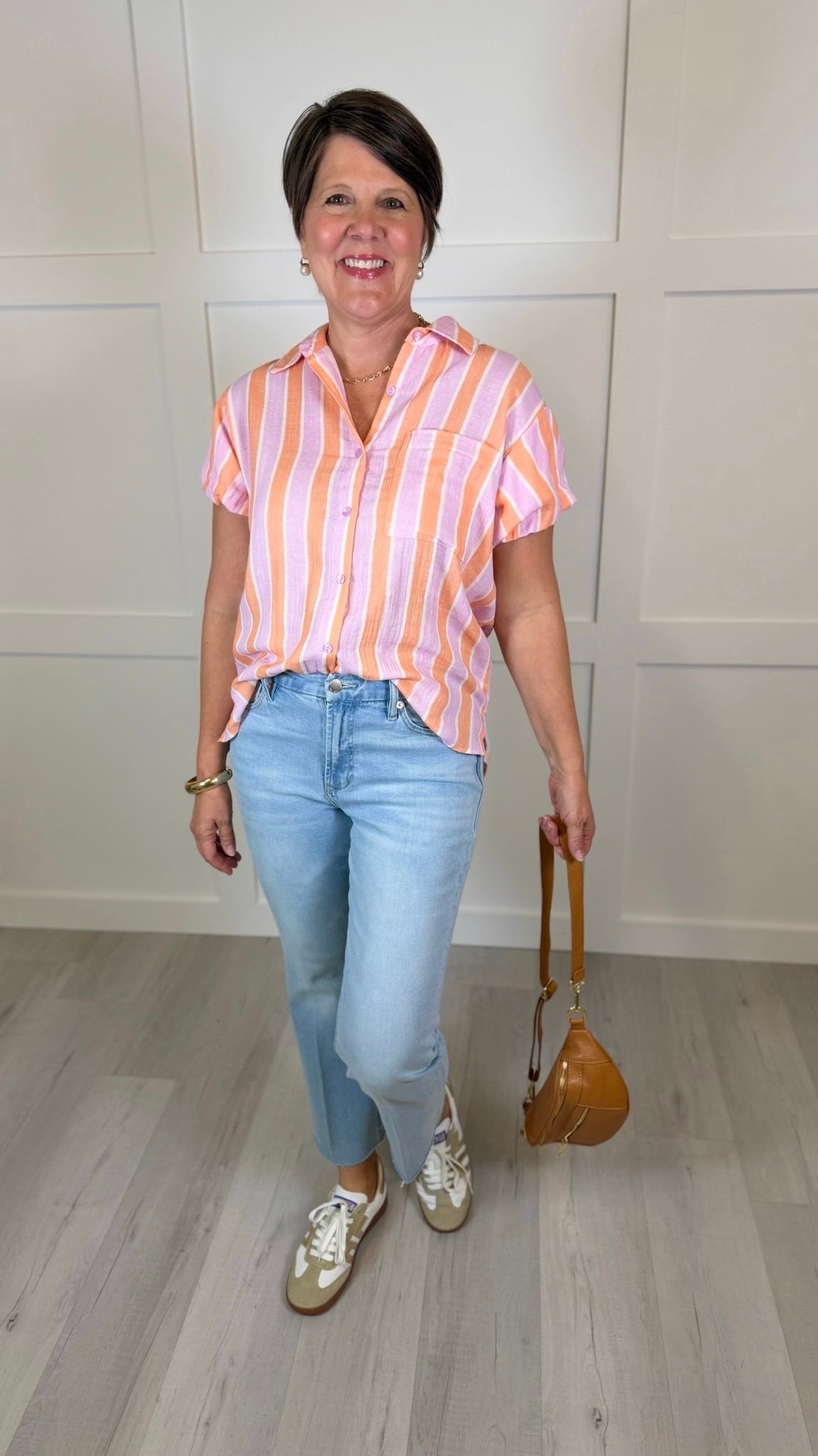 Ivy Jane Striped Stella Shirt - Tangerine