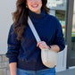 Navy Mock Neck Pullover