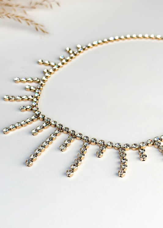Chandelier Drop Bronze Bling Necklace