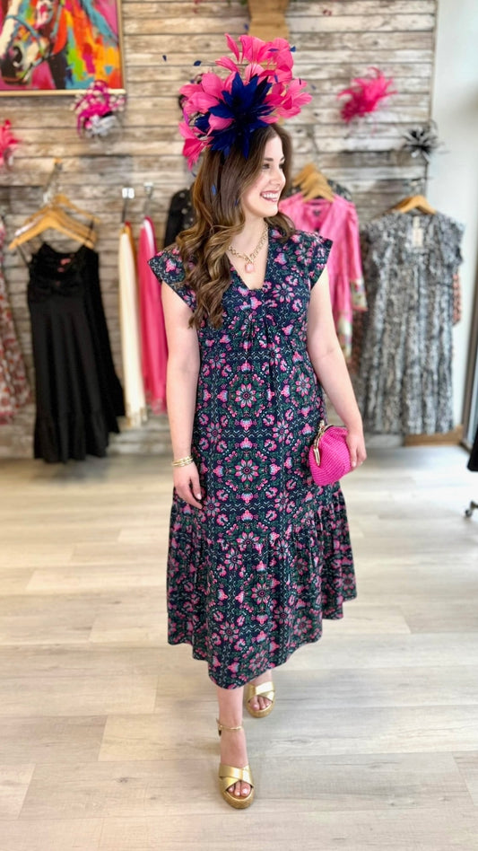 Uncle Frank Midi Dress - Navy