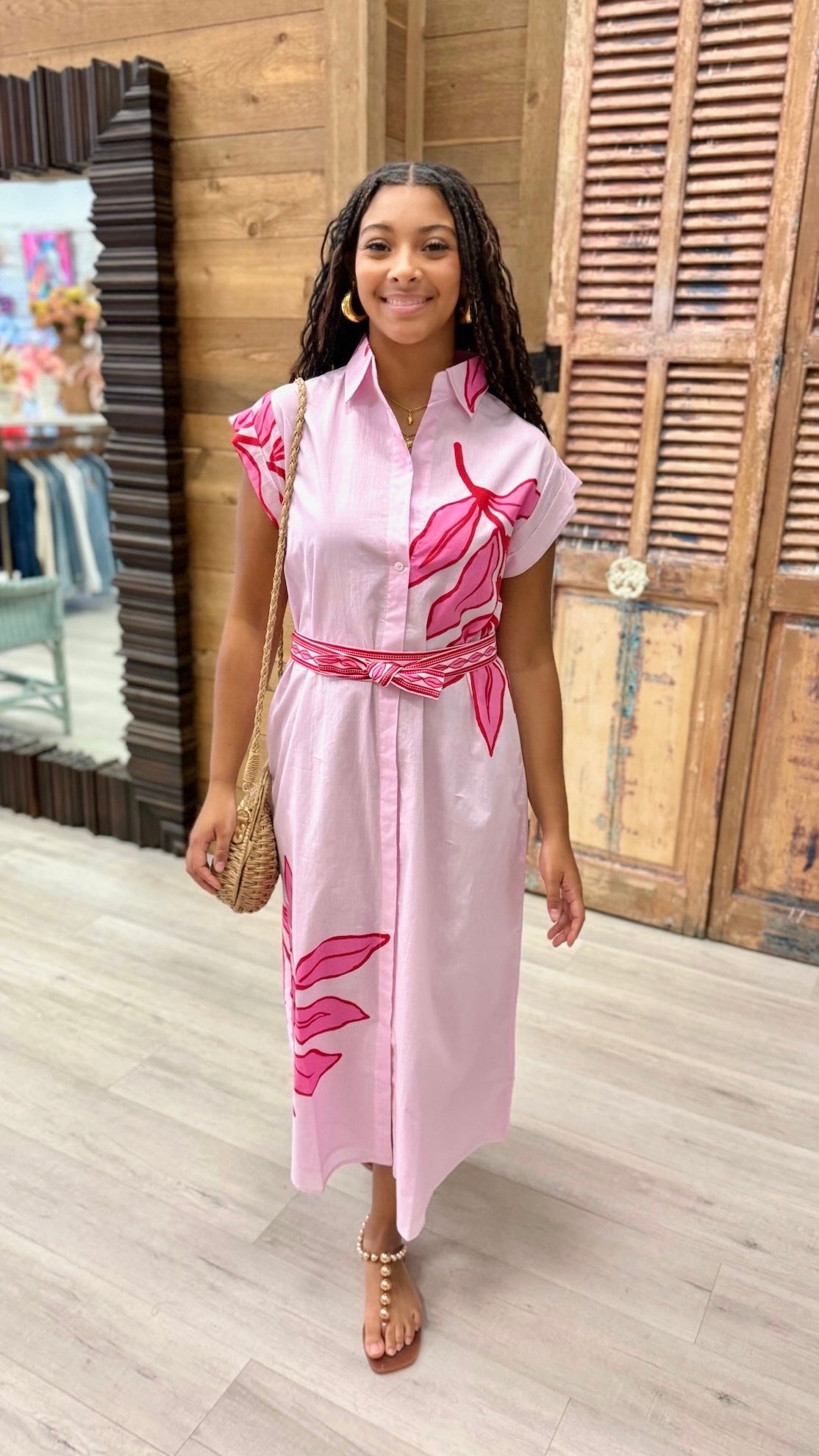 Paige Dress - Pink Elephant