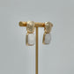 Bold Square Stone Earrings - White