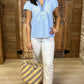 Logan Abstract Top - Light Blue