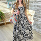 Theresa  Print Midi Dress - Black/White