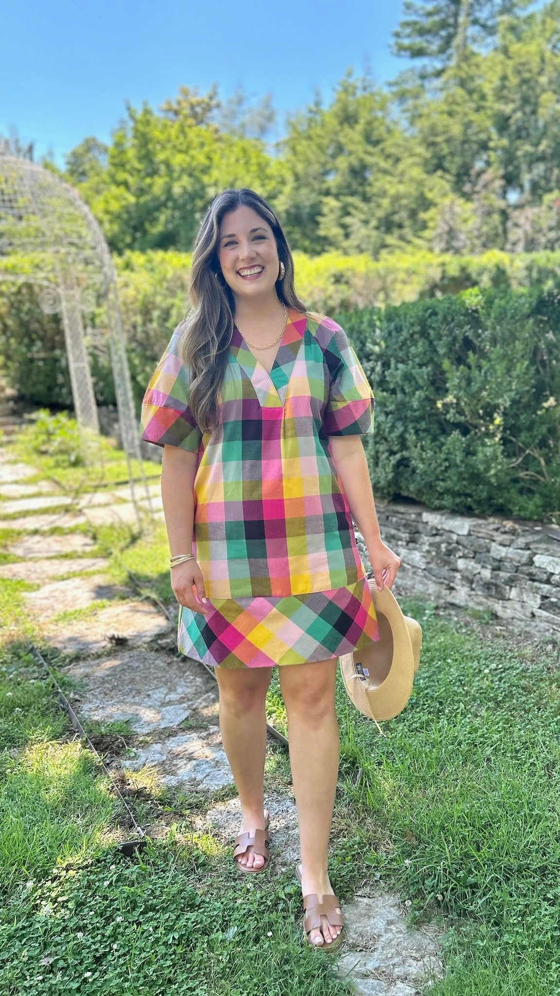 Uncle Frank Checked Shift Dress - Multi