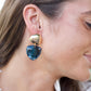 Triangle Drop Earrings  - Navy