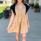Color Pop Poplin Dress - Tan/Black