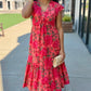 Uncle Frank Midi Dress - Coral