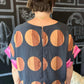 Avela Dot Mix Top - Black & Pink