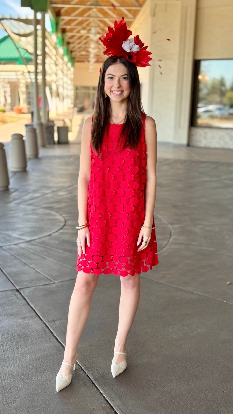 Clara Cherry Red Dotty Dress