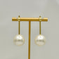 Large Pearl Post Drop Earrings