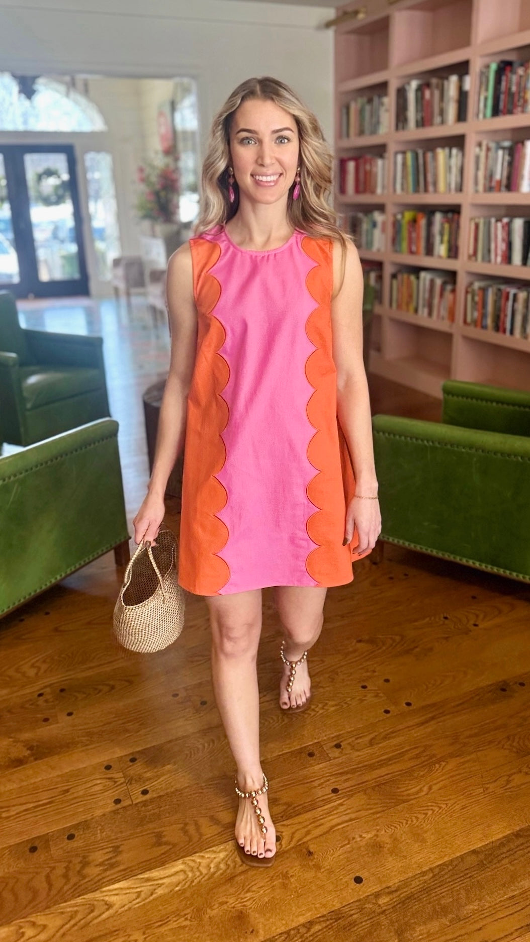 Hailey Sunkist Dress - Orange/Pink
