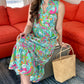 Tabi Swirl Midi Dress - Aqua Multi