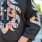 Black With Plaid Applique Top