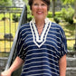Jenni Striped Top - Navy & Ecru