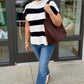 Paige Stripe Sleeveless Sweater - Black & White