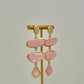 Triple Drop Earrings - Pink
