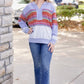 Crochet Mix Collared Sweater - Washed Blue