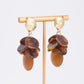 Brown Disc Drop Earrings