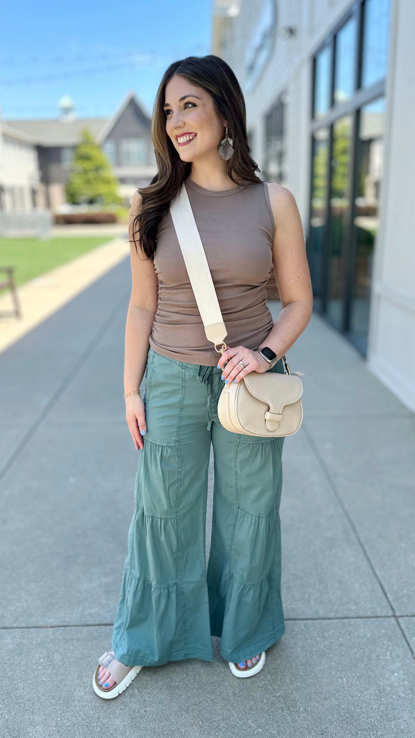 Wearables Terraced Wide Leg Pant - Teal