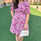 Tyler Boe Fran Dress - Hot Pink Animal