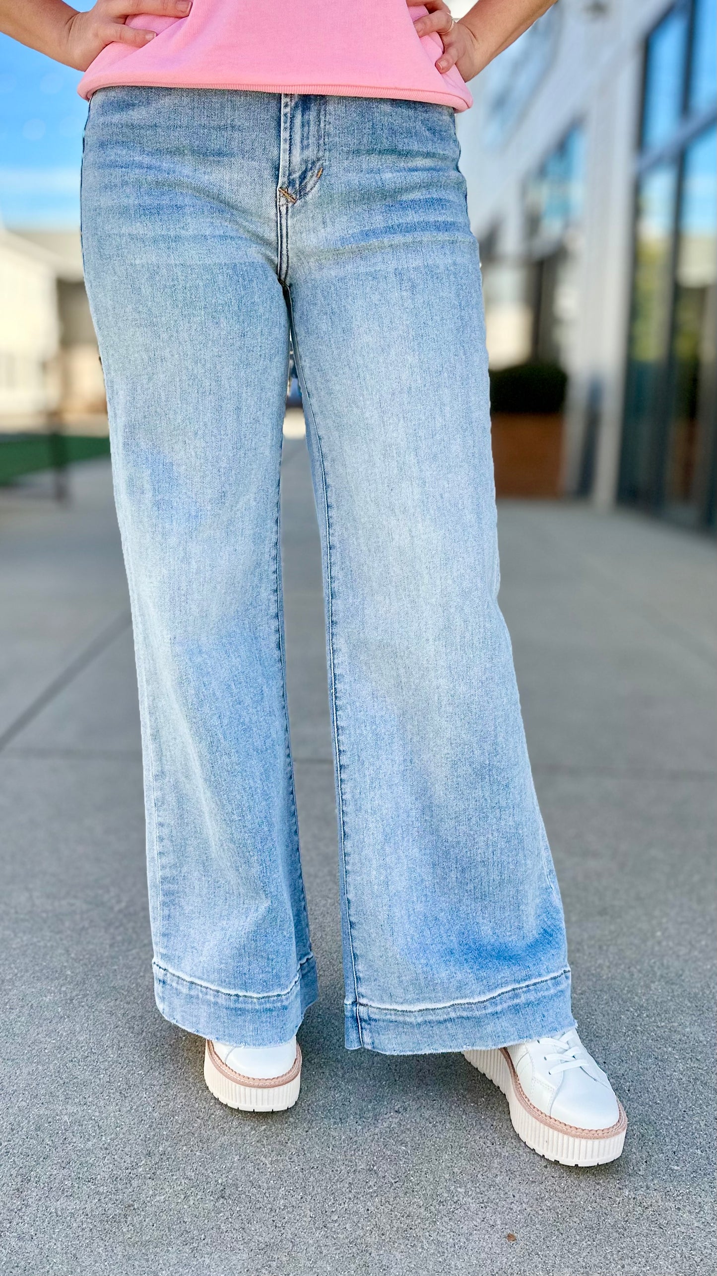 Dear John Fiona Mid Rise Wide Leg Jean - Montilla