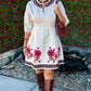 Uncle Frank Linen Border Embroidery Dress