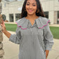 Melanie Gingham  Blouse - Black