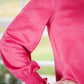 Ivy Jane Long Sleeve Suede Top - Hot Pink